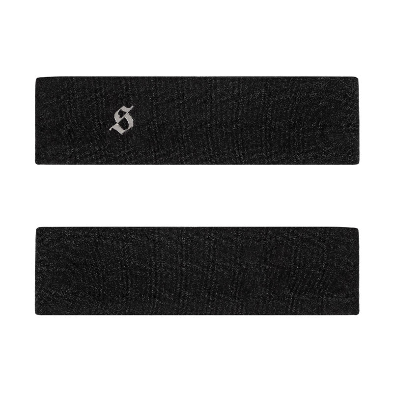 Two black headbands with a logo on a white background