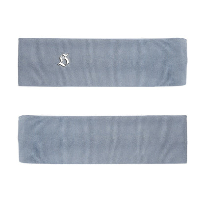 Two blue headbands with a logo on a white background