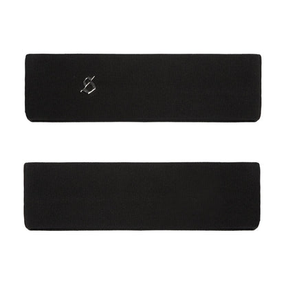 Two black headbands with a logo on a white background