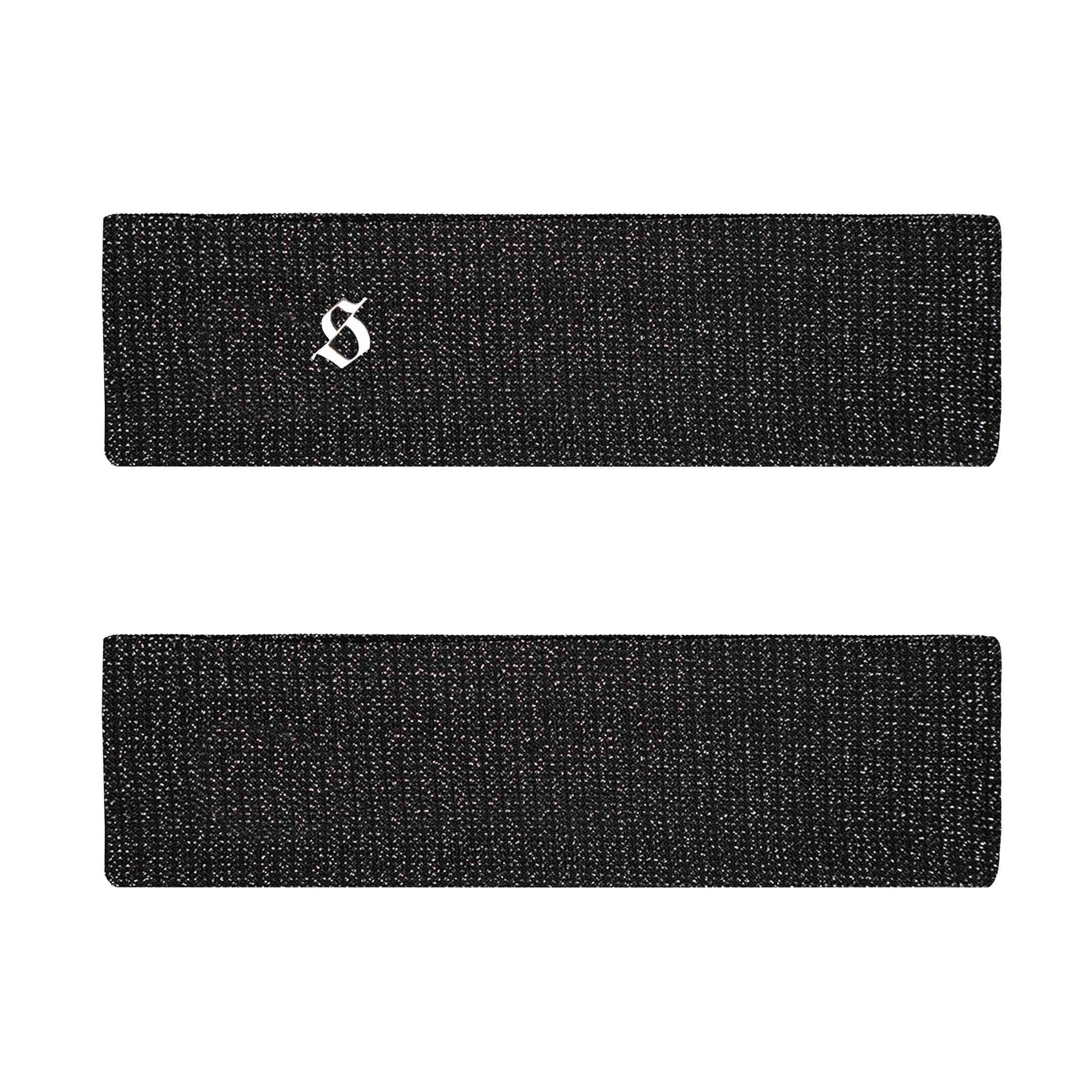 Two black headbands with a logo on a white background