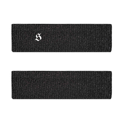 Two black headbands with a logo on a white background