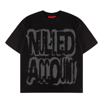 Black t-shirt with 'NEEDED AGAIN' text on a white background
