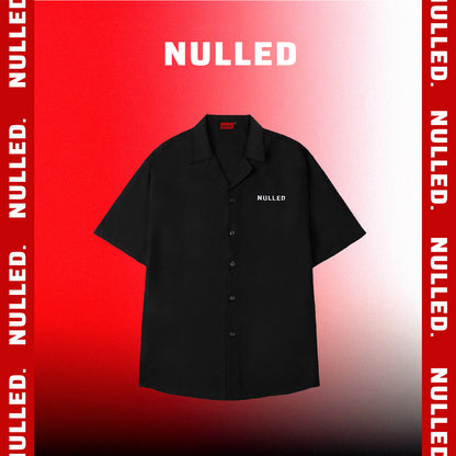 Black shirt with 'Nulled' branding on a red and white background
