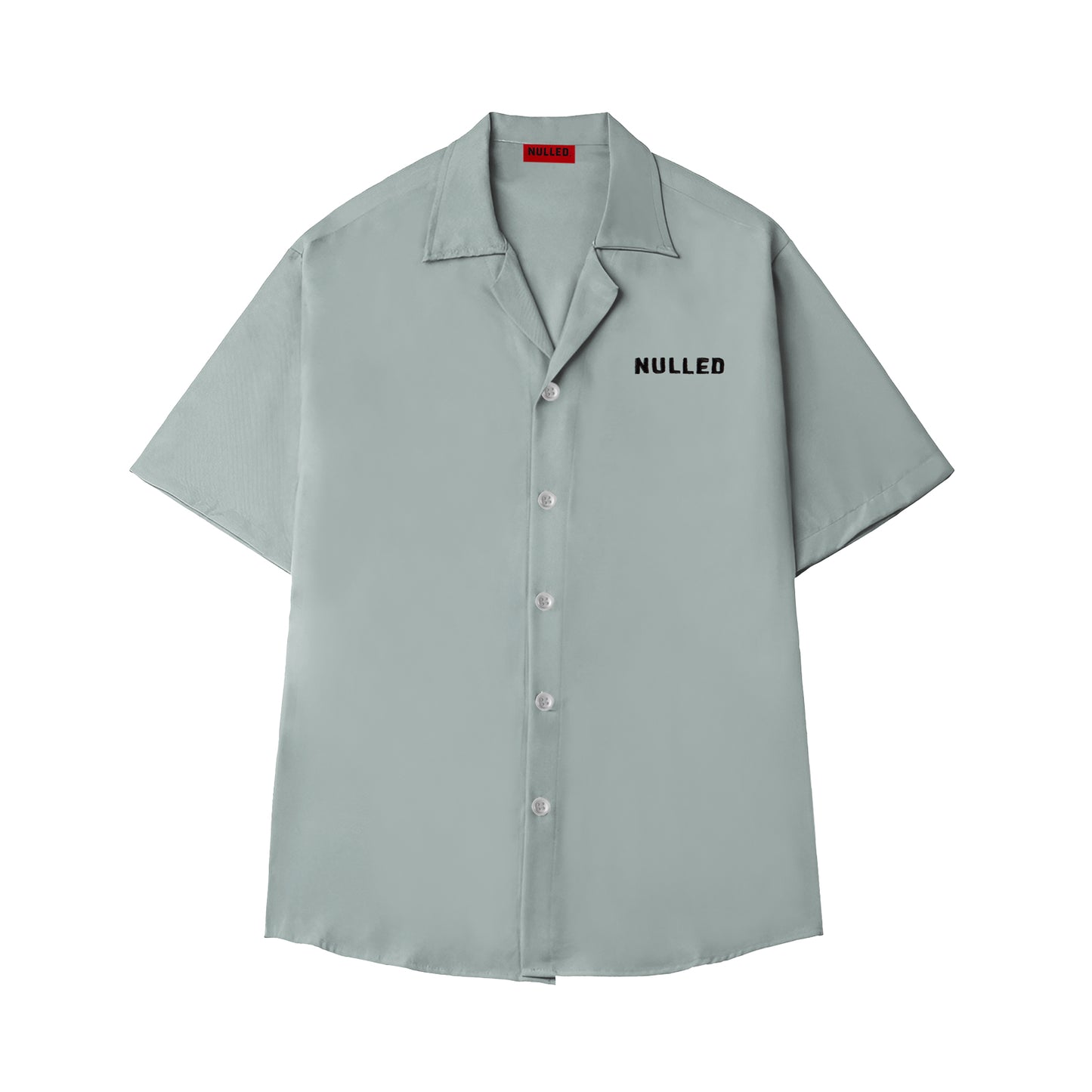 Light gray shirt with 'NULLED' logo on a white background