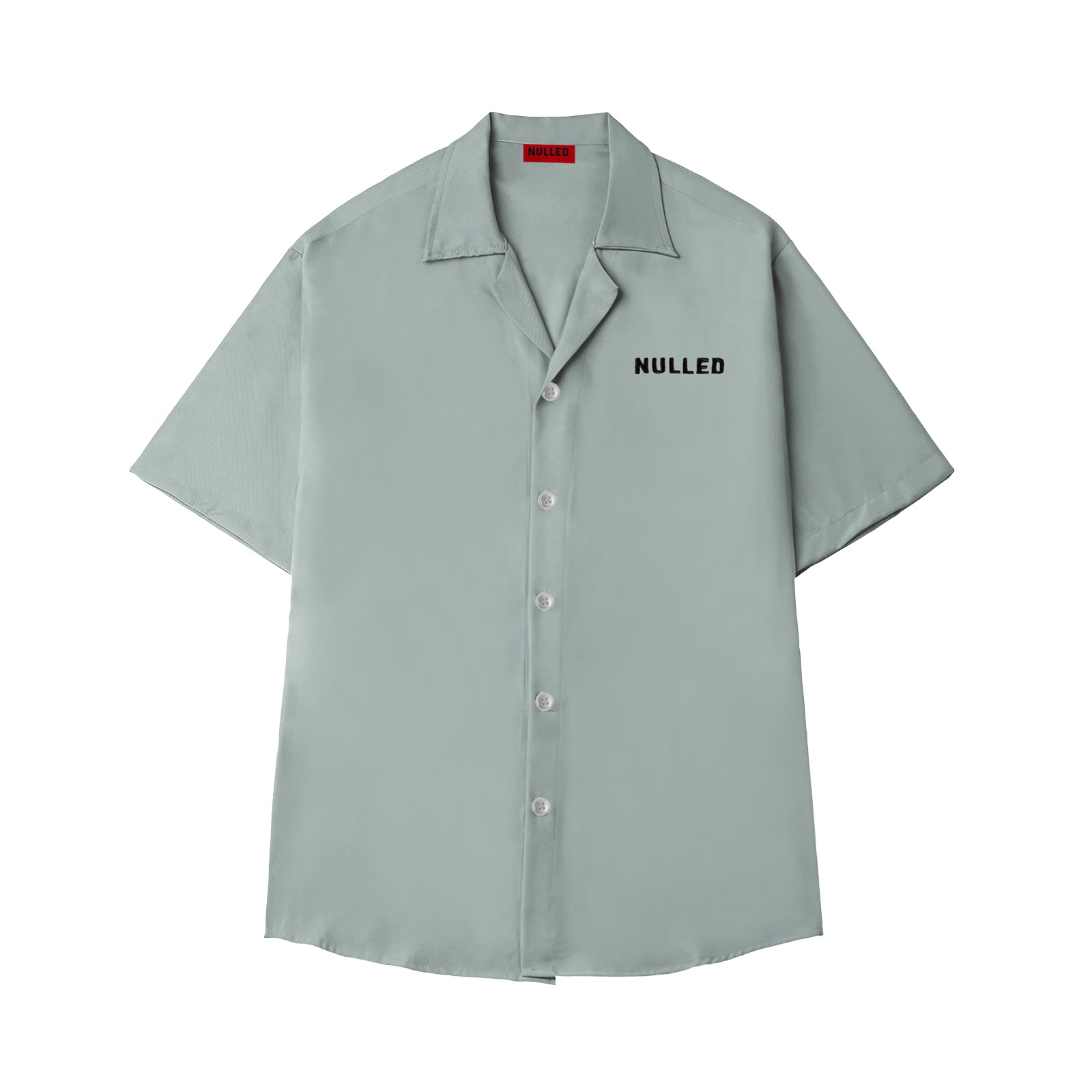 Light gray shirt with 'NULLED' logo on a white background