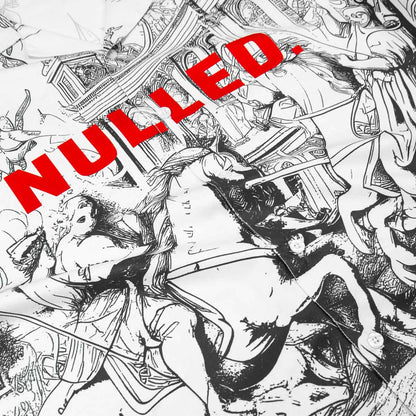 Black and white illustration with 'NULLED' text overlay