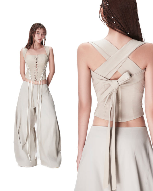 Korean-inspired square neck top for women