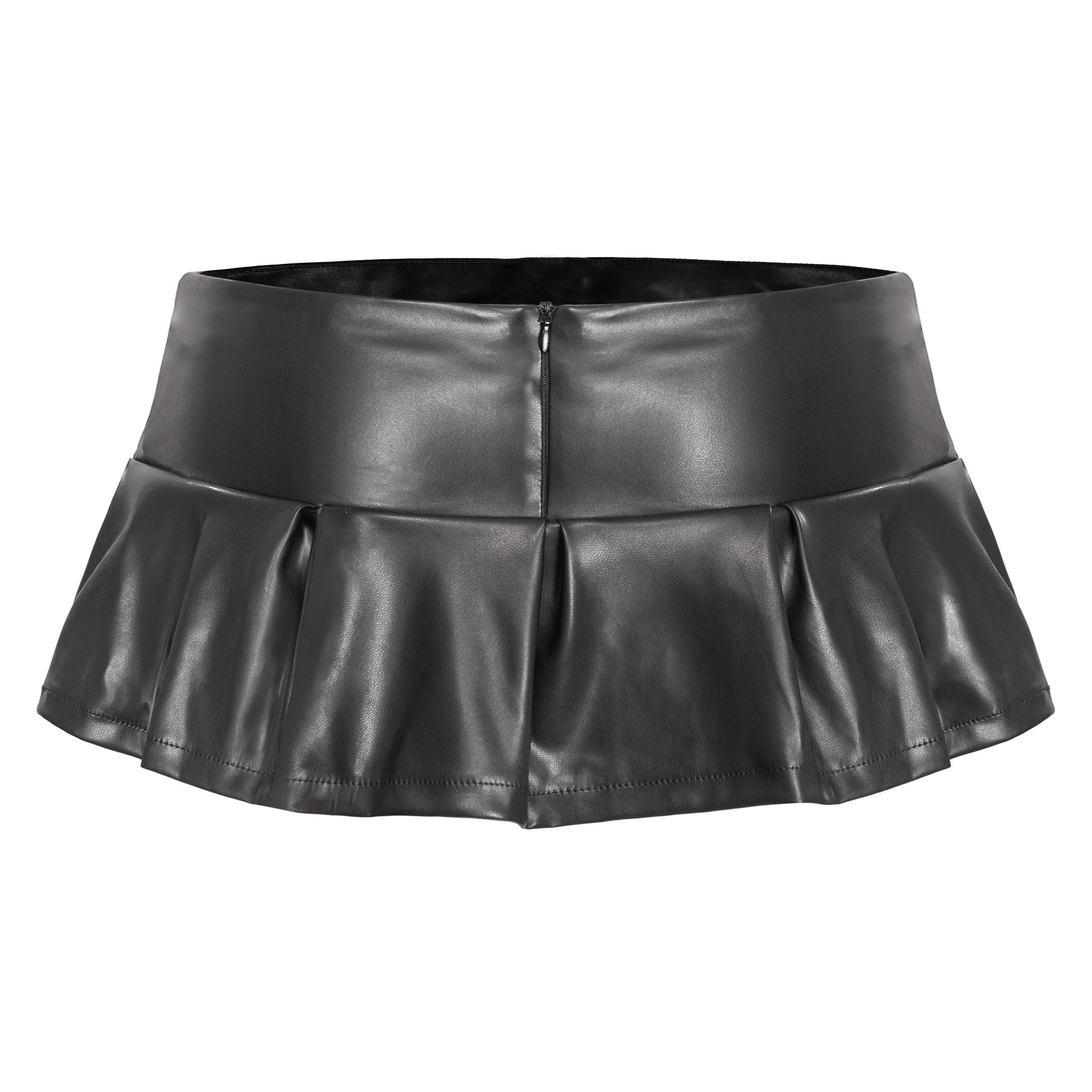 Black leather skirt on a white background