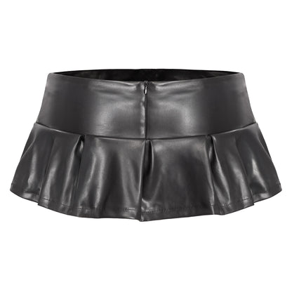 Black leather skirt on a white background
