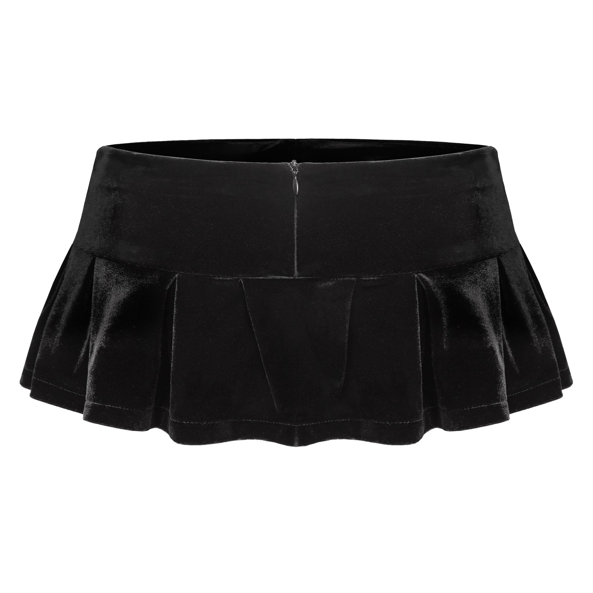 Black pleated skirt on a white background