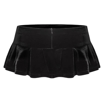 Black pleated skirt on a white background