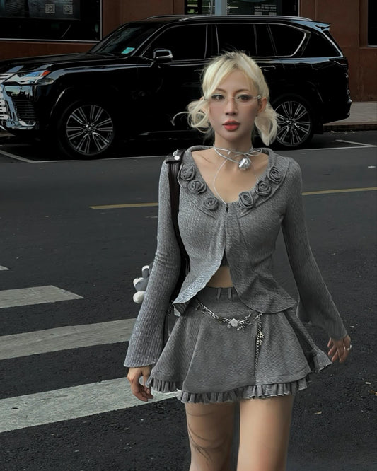 Selenia Top in Black – The Fancé front view