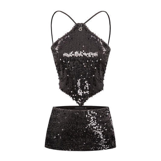 SISTERS - Sibel Sequin Skirt Set