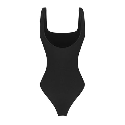 Black swimsuit on a white background