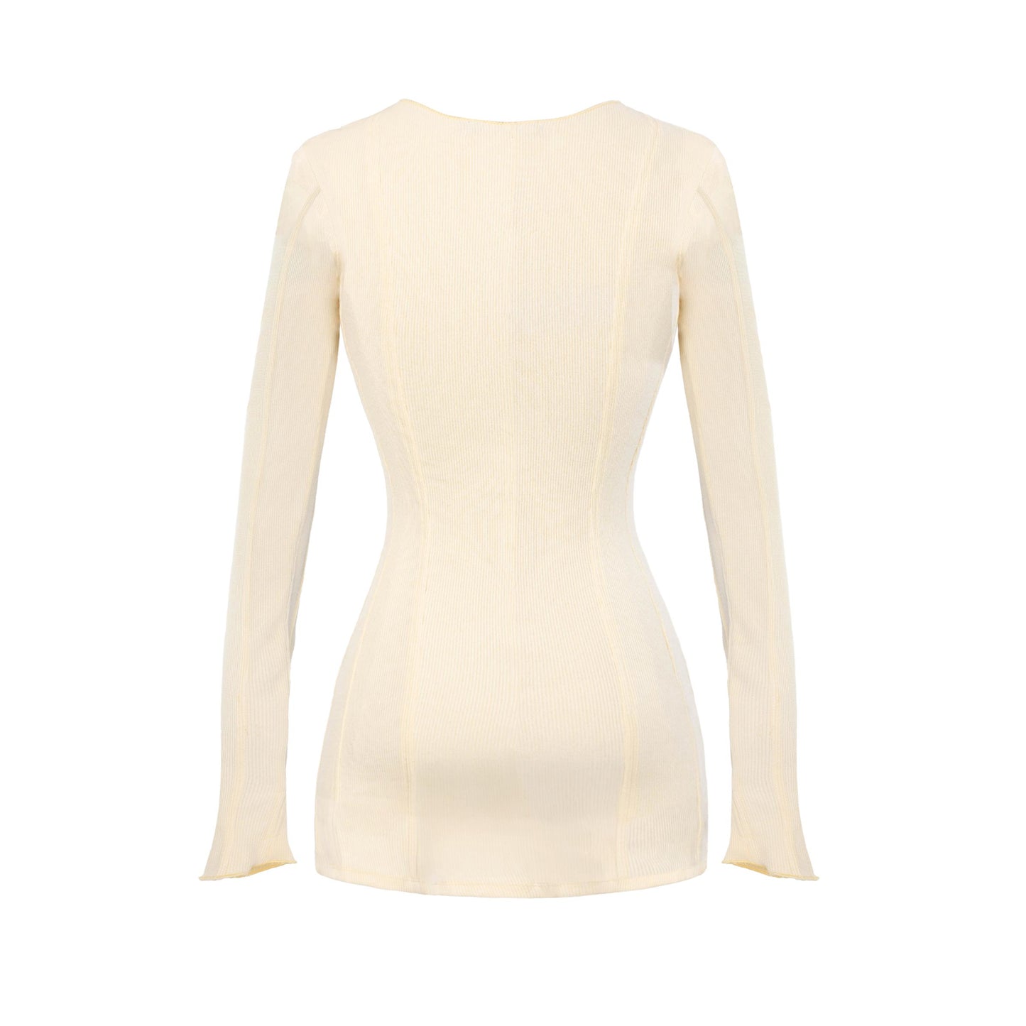 Cream-colored long-sleeve top on a white background