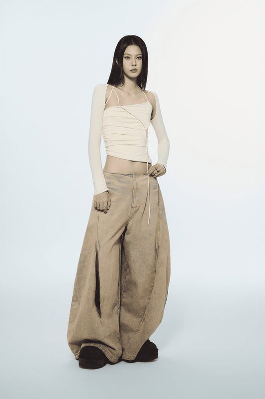 Sansa Long Sleeve Top in white by Bunnyhill Concept