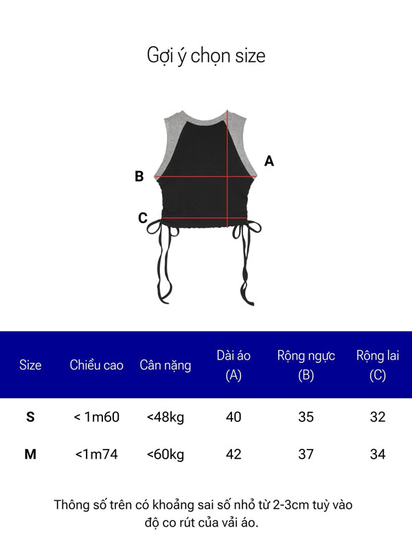 Size chart for a life vest with measurements and weight ranges.