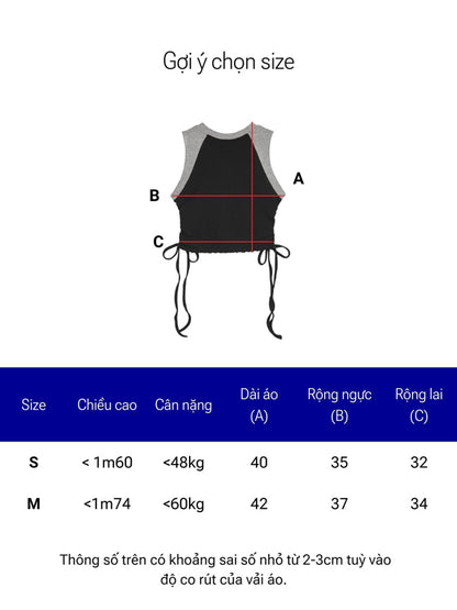 Size chart for a life vest with measurements and weight ranges.