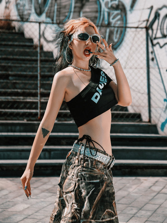 DSS - One Shoulder Croptop Tee