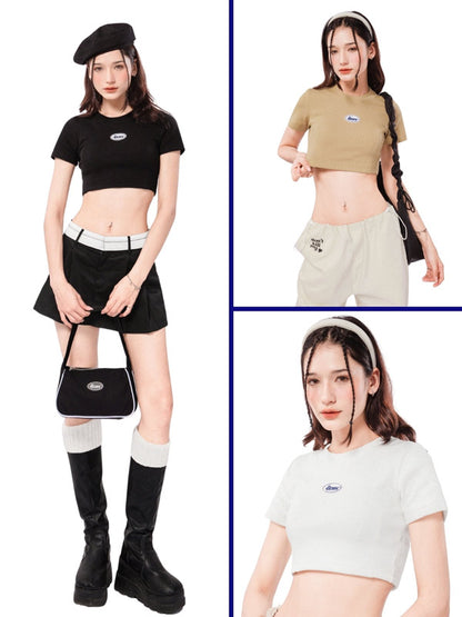 Three images of a person wearing different outfits with visible brand logos.
