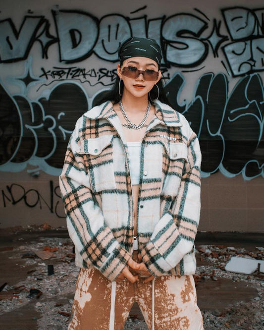 Flannel Button-Up Boxy Jacket