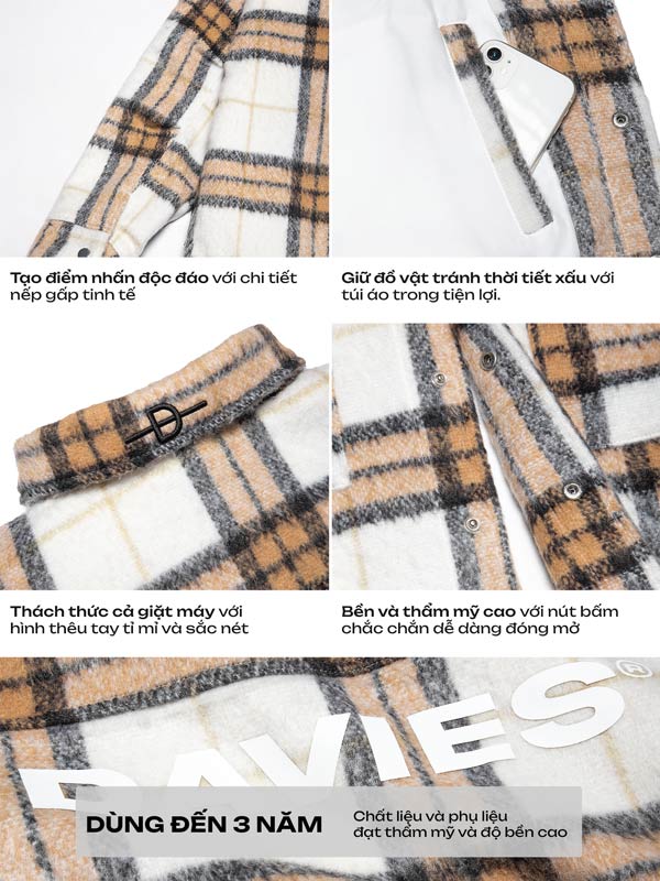 Flannel Button-Up Boxy Jacket