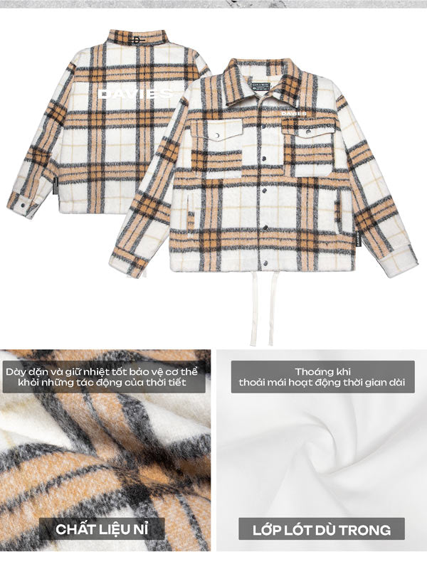 Flannel Button-Up Boxy Jacket