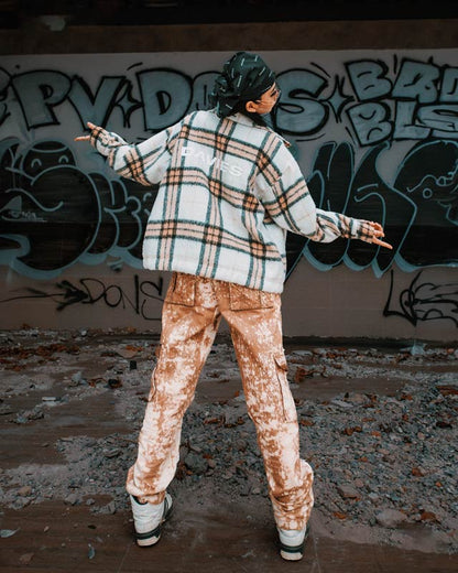Flannel Button-Up Boxy Jacket