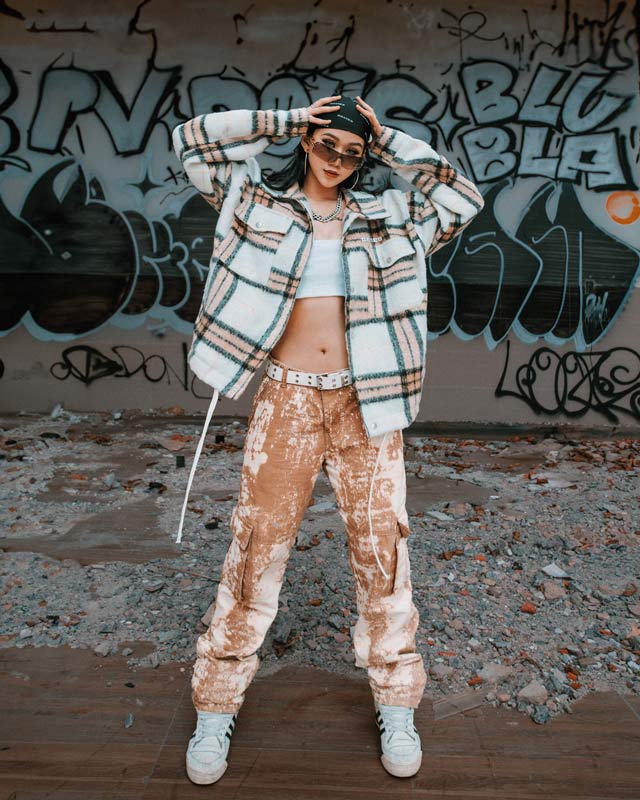 Flannel Button-Up Boxy Jacket