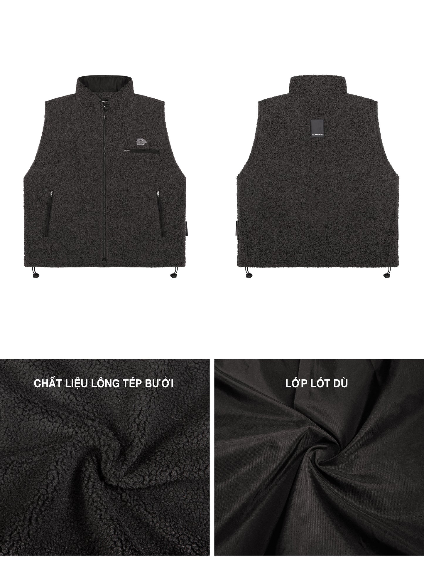Fleece Zip-Up Vest Jacket