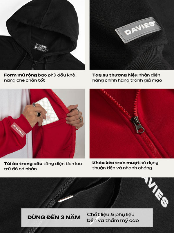 D Basic Hoodie Zip