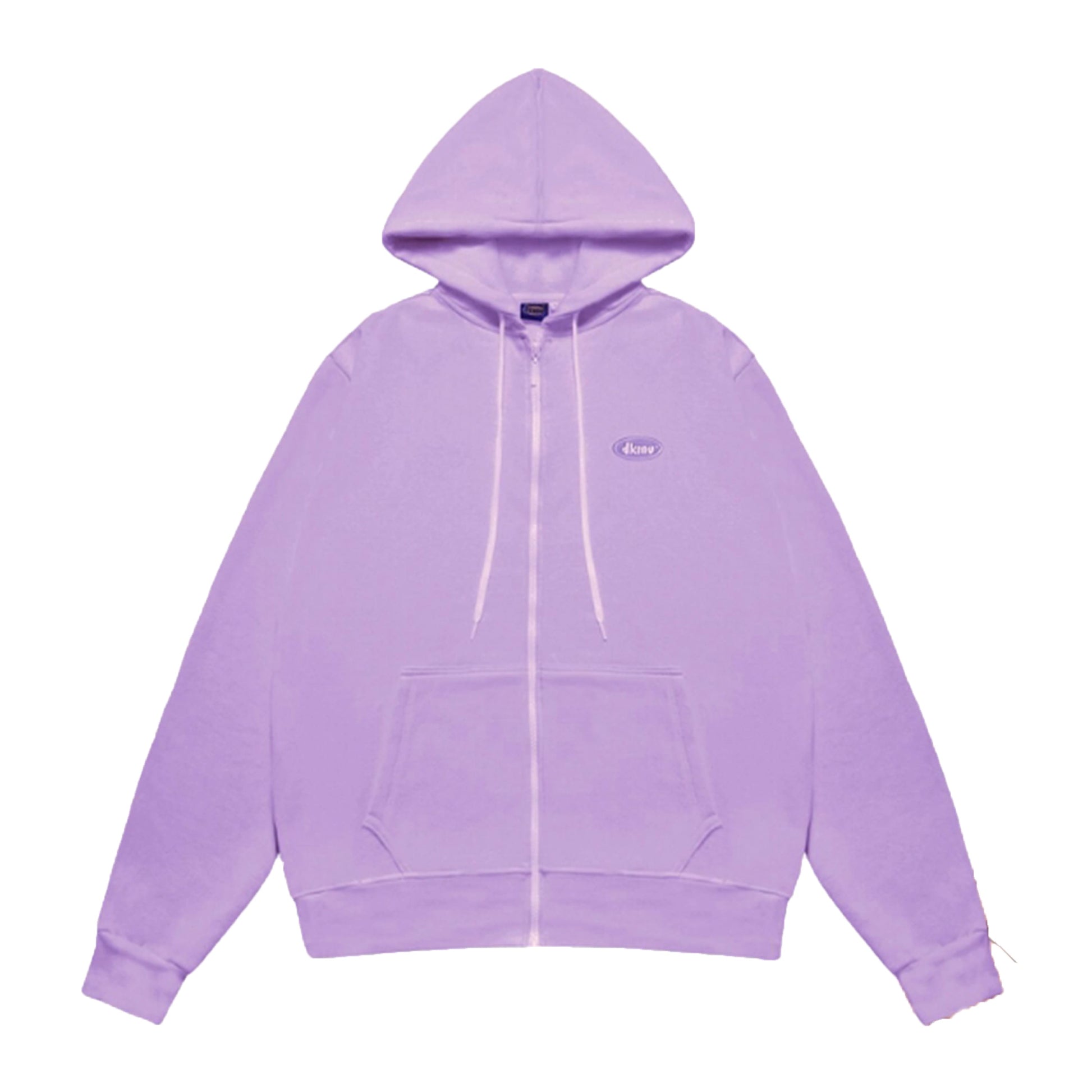 Purple hoodie with a brand logo on a white background