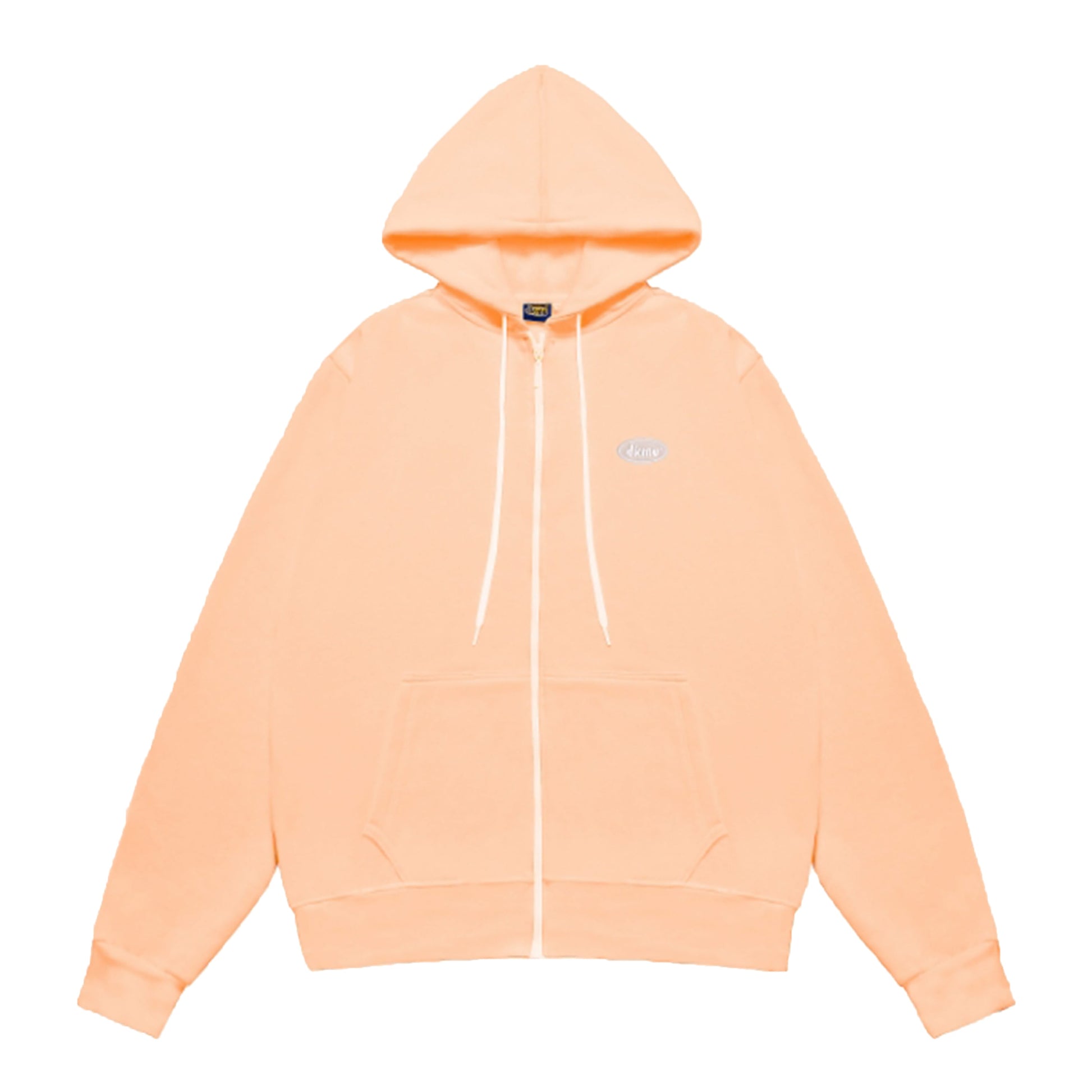 Peach-colored hoodie on a white background