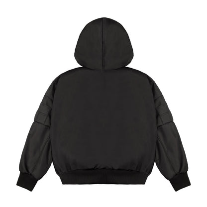 Double Box Hooded Bomber Jacket