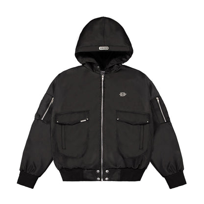 Double Box Hooded Bomber Jacket