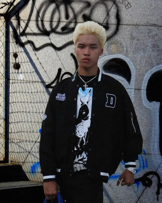 Khaki Daviesism Bomber  Jacket