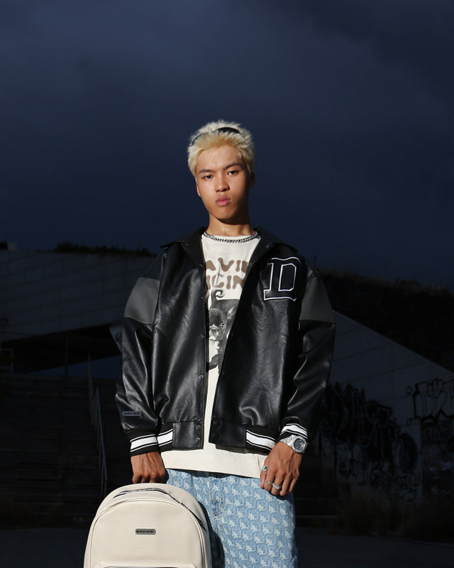 BMG Leather Varsity Jacket