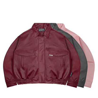 Leather Classy Bomber Jacket