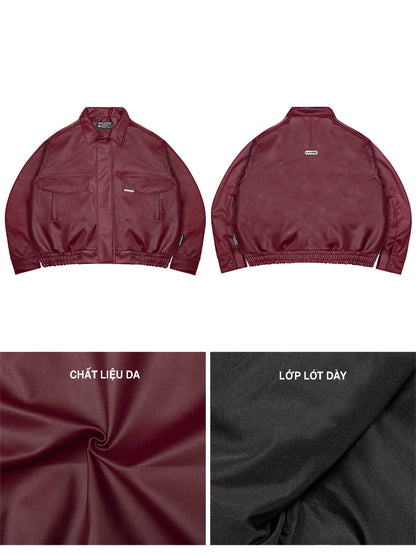 Leather Classy Bomber Jacket