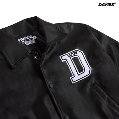 DSS - Cropped Leather Varsity Jacket