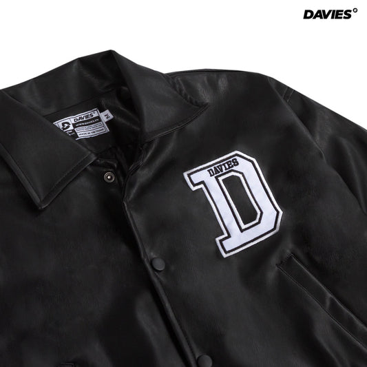 DSS - Cropped Leather Varsity Jacket