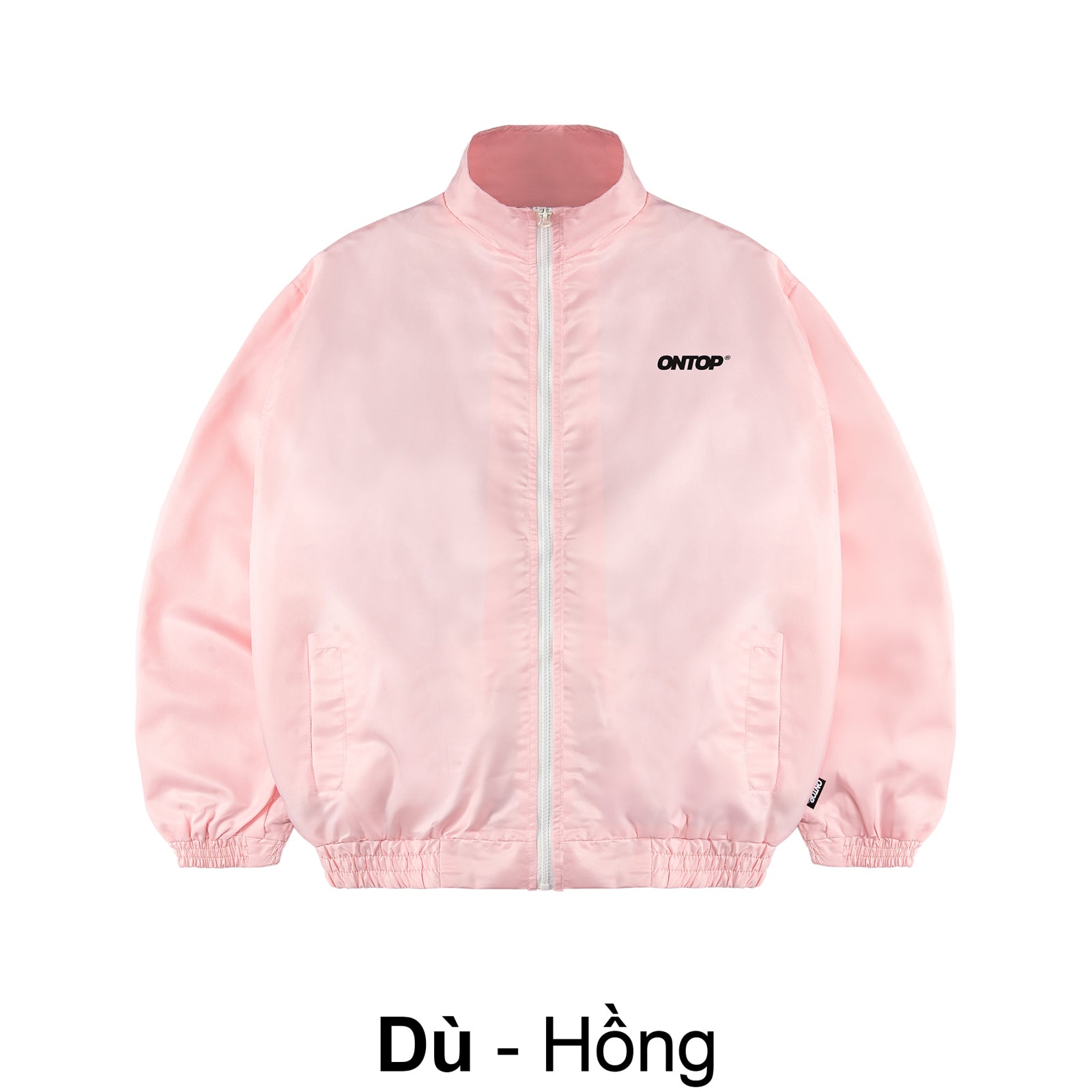 Pink jacket with a brand logo on a white background