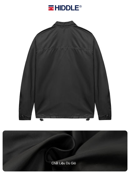 Black jacket with Hiddle logo on a white background