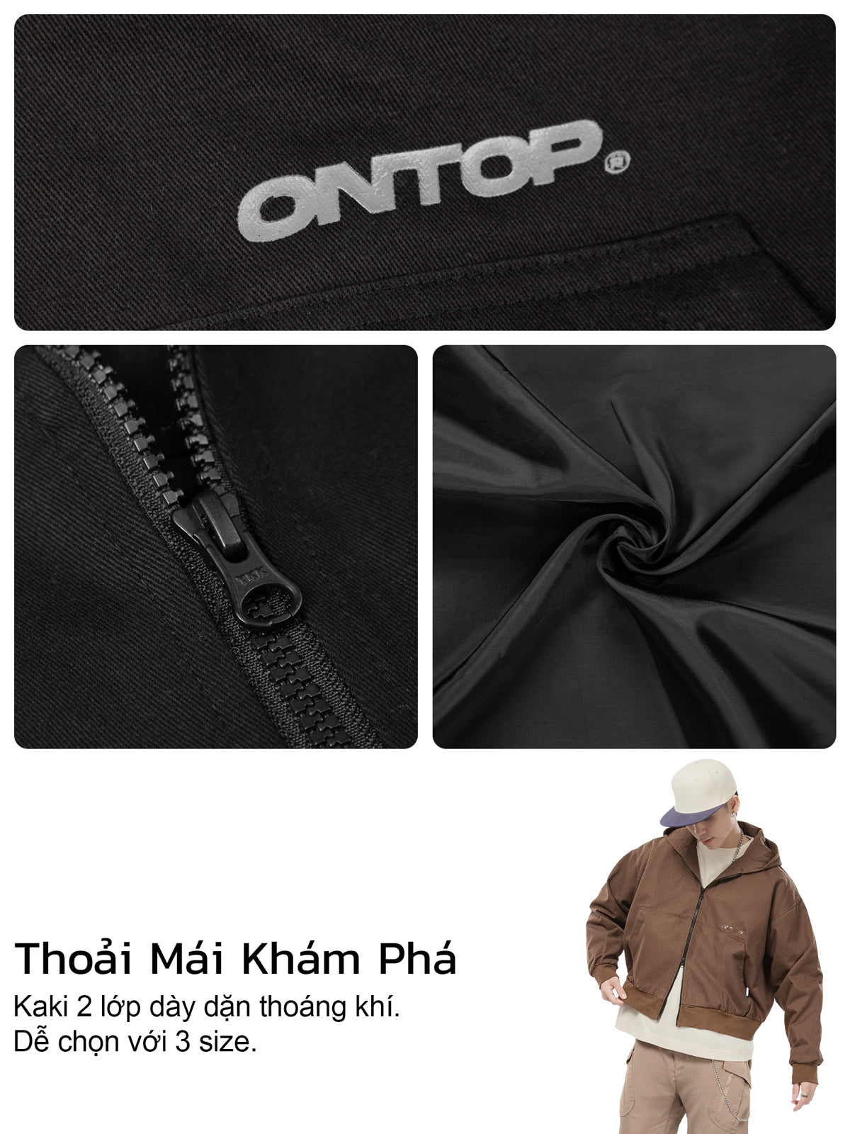 Kaki Hooded Jacket