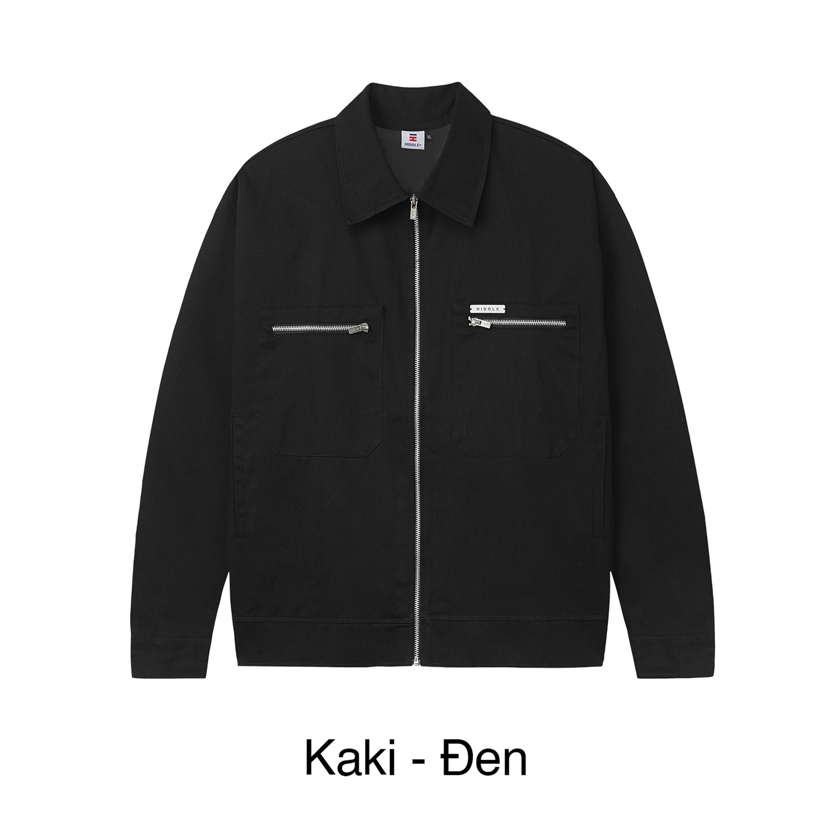 Black jacket with zippers on a white background