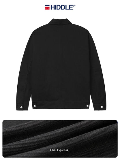 Black jacket with Hiddle logo on a white background
