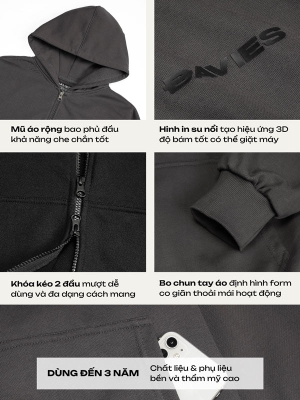 Zip Boxy Daviesism Jacket