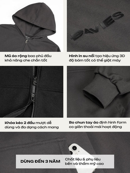 Zip Boxy Daviesism Jacket