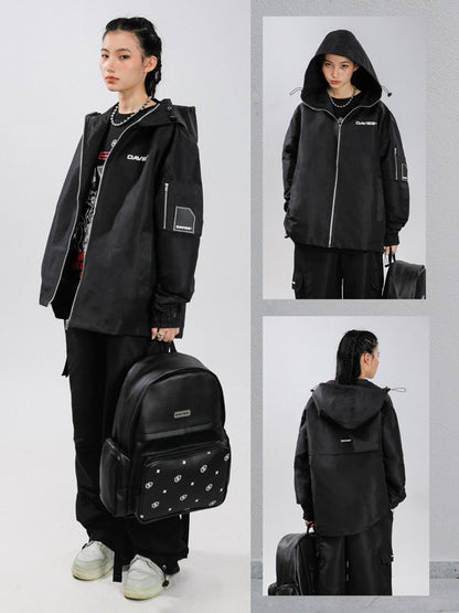 Badge Hooded Jacket