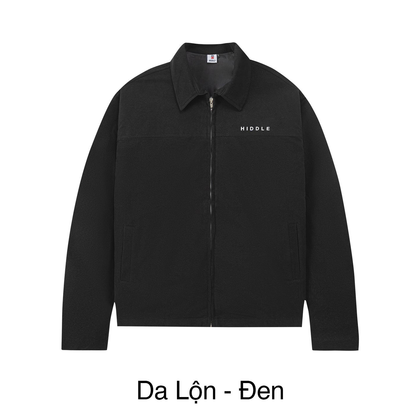 Black jacket with 'MIDDLE' logo on a white background
